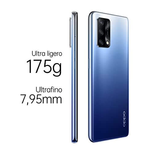 OPPO A74 - Smartphone 128GB, 6GB RAM, Dual SIM, Carga rápida 33W - Azul