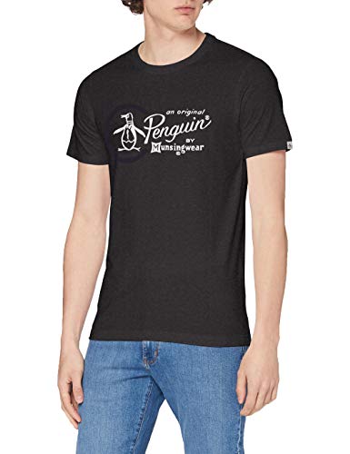 ORIGINAL PENGUIN Combo Logo Camiseta, Gris (Dark Charcoal 005), Large para Hombre
