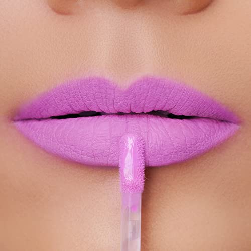 Oulac Labial Líquido Violeta，Sin transferencia,Impermeable y resistente al sudor, De larga duración Taza antiadherente, Lápiz labial, 4,5 ml, Lip Gloss Violet (M14)