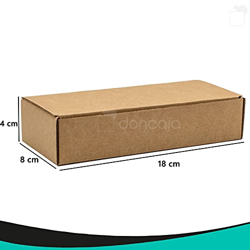 Pack 25 cajas | cartón pequeñas, para envíos ecommerce automontables kraft, paqueteria, almacenaje , packaging, regalos, envio postal, Ideal ecomerce. (18 x 8 x 4cm, Pack 25 cajas)