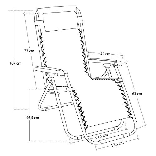Pack de 2 sillas Gravedad Cero reclinables con Bloqueo de Seguridad de Tejido Oxford y Acero de 95x65x106 cm (Beige)