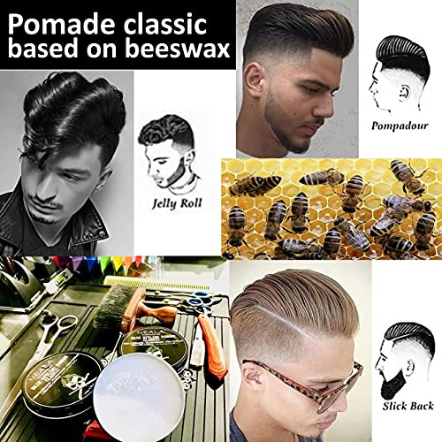 Pack de 3 ceras para pelo de hombre (cera styling para 3 estilos diferentes) - Pomada Neala Classic + Water (efecto mojado) + Strong (fijación fuerte) - Pack 3 latas x 150ml