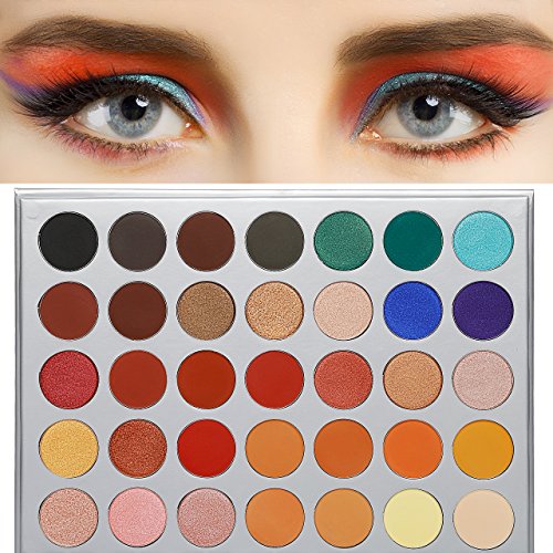 Paleta de maquillaje sombra de ojos, 35 colores de sombra de ojos, metálicas y brillantes, muy pigmentadas, colores de otoño