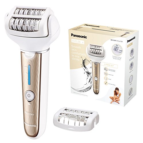 Panasonic ES-EL3A-N503 - Depiladora Eléctrica para Mujer (Wet&Dry, 60 pinzas, Inalámbrica, Luz LED, Resistente al Agua, 3 Niveles de Velocidad, Cabezal Flexible, Accesorio Depilación Brazos) Dorado