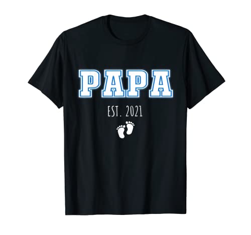 Papa Est. 2021 Regalos de padre que espera embarazo para nuevo papá Camiseta