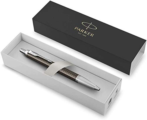 Parker IM - Bolígrafo, Punta mediana, color Marrón (Premium Dark Espresso Chrome trim)