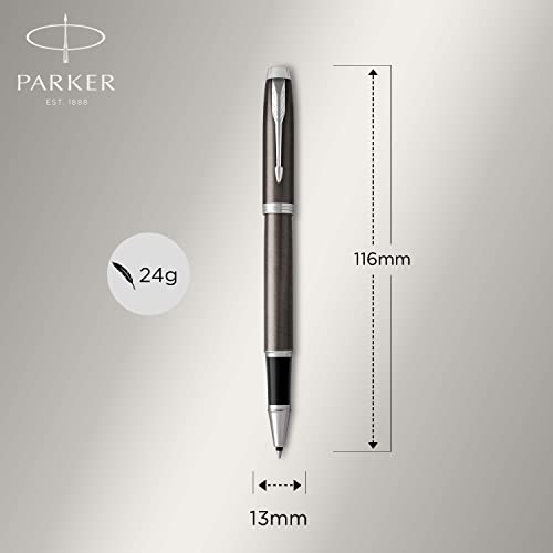 Parker IM - Bolígrafo Roller, Blíster Paquete, color Marrón (Dark Espresso Chrome trim)