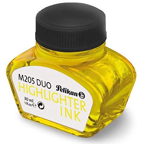 Pelikan 344879 - Tinta para pluma estilográfica 4001, frasco de vidrio de 30 ml, color amarillo fluorescente