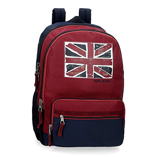 Pepe Jeans Andy Mochila Doble Compartimento Rojo 31x46x15 cms Poliéster 22.82L