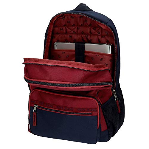 Pepe Jeans Andy Mochila Doble Compartimento Rojo 31x46x15 cms Poliéster 22.82L