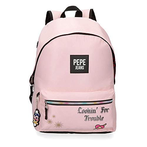 Pepe Jeans Forever Mochila Rosa 31x42x15 cms Poliéster 19,53 L