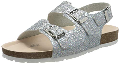 Pepe Jeans London Bio Basic Glitter, Sandalia, 918Metall, 37 EU