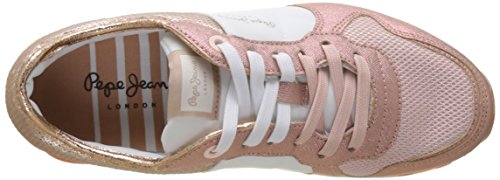 Pepe Jeans London Verona W Sequins, Zapatillas Mujer, Rosa (Factory Pink), 36 EU