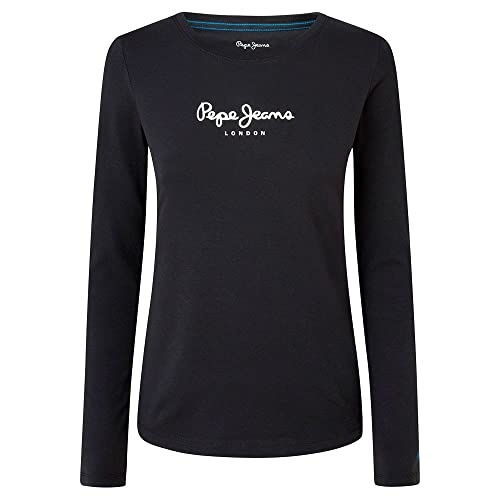 Pepe Jeans NEW VIRGINIA LS PL502755 Camiseta para Mujer, Negro (Black 999), Medium