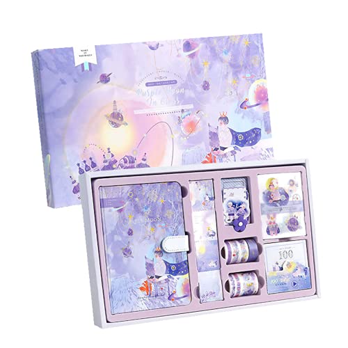 Pequeño príncipe Azul Diario Set 147 piezas: Cuaderno Morado con DIY Bullet Journal Accesorios, Creativo Papelería Set de Regalo para Niñas, Niños, adolescentes y estudiantes