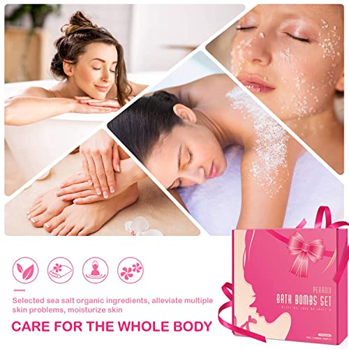 Peradix Bombas de Baño,Bolas de Baño con Aceites Esenciales,Spa Baño de Burbujas para Hidratar la Piel Seca Sales de Baño de Bombas de Baño Espuma de Regalo para Mujeres Novias y Niñas (16pcs-80g)