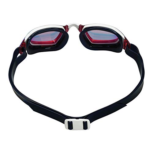 Phelps XCEED Gafas de natación, Unisex Adulto, Lente de Espejo de Titanio Blanco y Azul y Rojo, Talla única