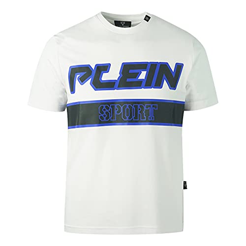 Philipp Plein Sport Camiseta Blanca Logo Blue Block, blanco, S