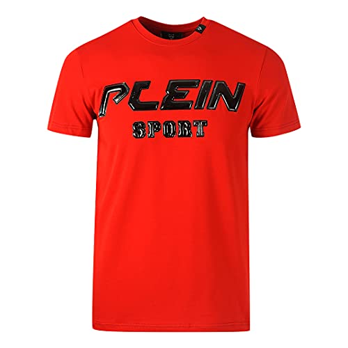 Philipp Plein Sport Camiseta negra Logo Rojo, rosso, S