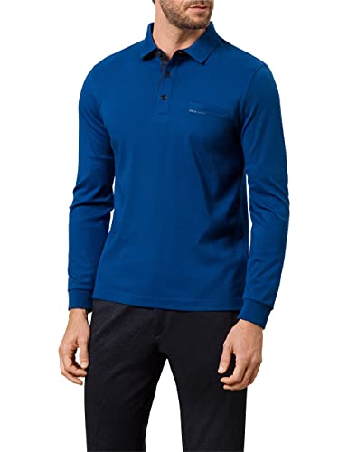 Pierre Cardin Longsleeves Polo Interlock Basic Plus Camisa, Azul, XXXXXL para Hombre