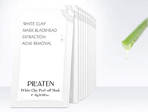 PIL'ATEN Mascarilla Peel-Off de Arcilla Blanca, White Clay Mask - Pilaten, Blanco, Aloe Vera, 10 Gramos