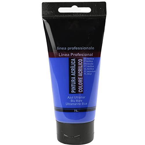 Pintura Acrílica Colores, Alta Cobertura y Resistencia a la Luz, Sostenible / No Tóxico, Pintura Acrílica Profesional, Tubo de 75ml - Azul Ultramar