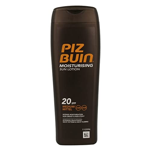 Piz Buin - Protección Solar, Moisturising Loción Solar Hidratante SPF 20 - Protección media Bote 200 ml (Solo en Canarias)