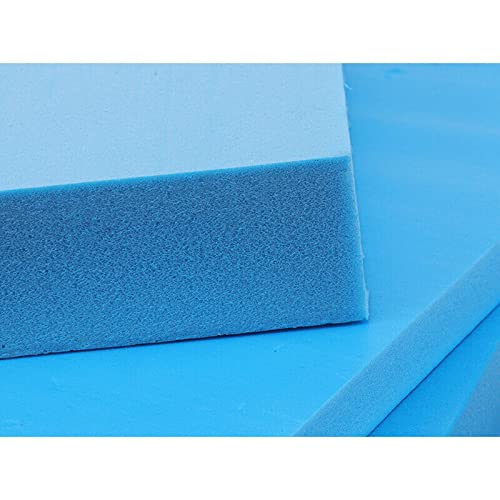 Plancha de Espuma - Densidad Media D25kg - (100 x 200 x 1 cm) - Color Azul - Multiusos (Colchón, Relleno para Asientos, Tapicería, Disfraces de Foam, Maletín de transporte, etc.) FABRICADO EN ESPAÑA