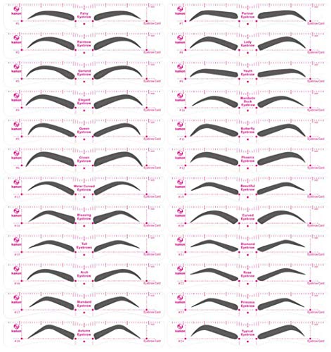 Plantilla reutilizable para cejas, 24 estilos, kit de plantillas para el cuidado de las cejas, para depilar para principiantes, herramientas de maquillaje DIY