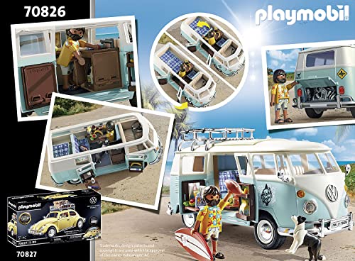 PLAYMOBIL Volkswagen 70826 VW T1 Camping Bus - Edición Especial, A partir de 5 años