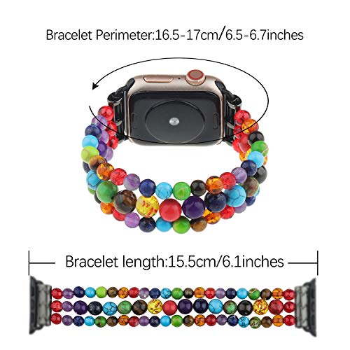 PLTGOOD Chakras Beads Bracelet Apple Watch Band for Women Men 38mm/40mm - Watch Strap - Apple iWatch Series 6/5/4/3/2/1/SE