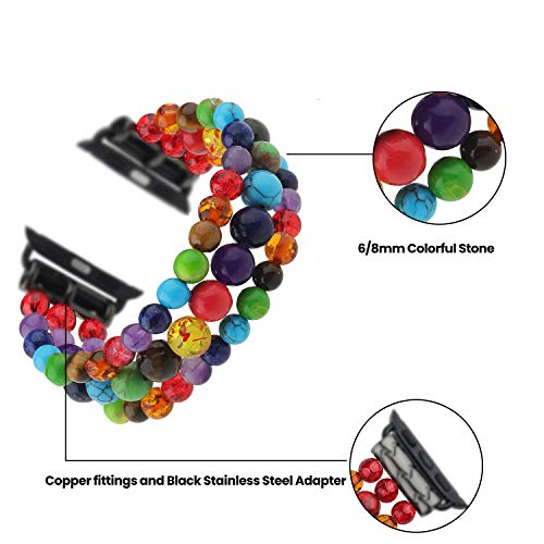 PLTGOOD Chakras Beads Bracelet Apple Watch Band for Women Men 38mm/40mm - Watch Strap - Apple iWatch Series 6/5/4/3/2/1/SE