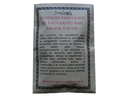 Poderoso sahumerio de Palo Santo, Salvia y ruda - Bolsa de 50 Gramos