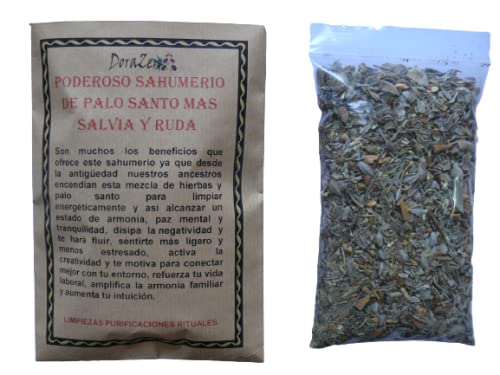 Poderoso sahumerio de Palo Santo, Salvia y ruda - Bolsa de 50 Gramos
