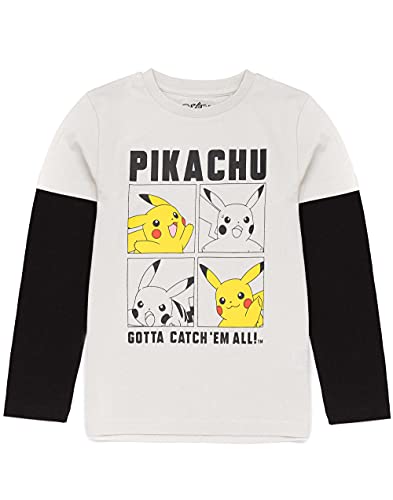 Pokemon Camiseta niños niños Patinador Ropa Gris Pikachu Juego Top 13-14 años