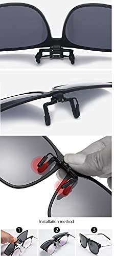 Polarizadas Clip en Gafas de Sol -Flip up-Unisex-Elegantes y cómodos Clips Gafas de sol para exterior / conducción / pesca