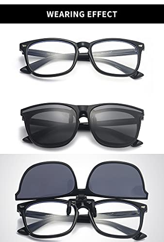 Polarizadas Clip en Gafas de Sol -Flip up-Unisex-Elegantes y cómodos Clips Gafas de sol para exterior / conducción / pesca
