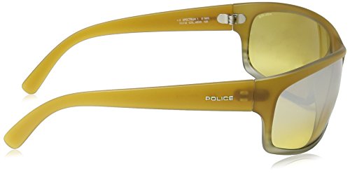 Police Spectrum 1 Gafas de Sol, Semi Matt Transparent Milky Honey Frame/Pale Yellow Mirror Lens, 63 para Hombre