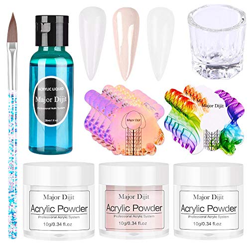 Polvo Acrílico,Anself 3 color Gel para Uñas Acrilico para Uñas Kit Uñas Acrilicas de polvo de uñas de cristal Kit de manicura