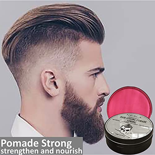 Pomade Neala Strong - 150gr - Cera de peinado para hombres enriquecida con lanolina y vitaminas - Acabado brillante, fijación fuerte
