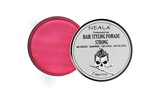 Pomade Neala Strong - 150gr - Cera de peinado para hombres enriquecida con lanolina y vitaminas - Acabado brillante, fijación fuerte