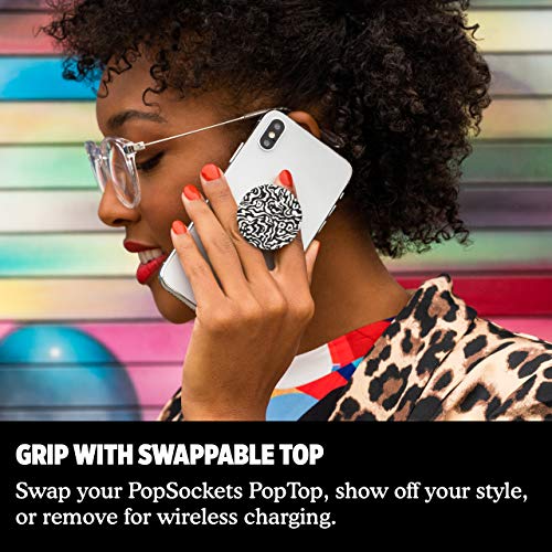 PopSockets PopGrip - Soporte y Agarre para Teléfonos Móviles y Tabletas con un Top Intercambiable - Zebra Melt