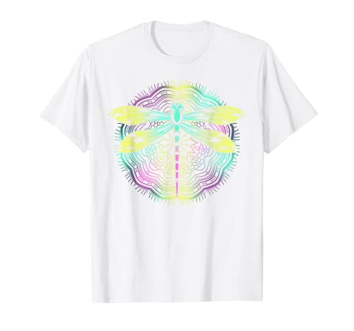 Prana Art Geometría Sagrada Libélula Yoga Meditación Mandala Camiseta