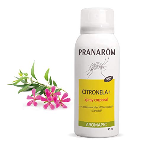 Pranarôm, Aromapic, Spray Cuerpo Citronela+ Bio, Natural y BIO, Prevención de picaduras Natural, Aplicación facil, Mosquitos e insectos, Practico formato de viaje, 75 ml