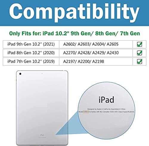 ProCase Funda Compatible con 10.2" iPad 8 2020 y iPad 7 2019, Carcasa Plegable con Portalápiz, Tapa Inteligente y Reverso Flexible TPU para 2020 y 2019 10.2" iPad 8ª / 7ª Geneación -Negro