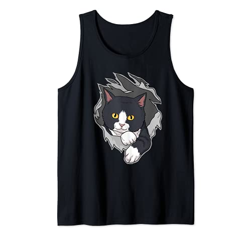 Propietario de Gato Tuxedo Mujer Gatito Tuxedo Camiseta sin Mangas