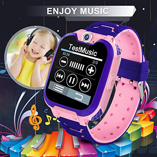 PTHTECHUS Niños Musica Smartwatch Phone, Reloj Inteligente MP3 con Juegos Llamada Despertador Cámara Relojes Digital Watch Despertador Regalos para niños de 5 a 12 años