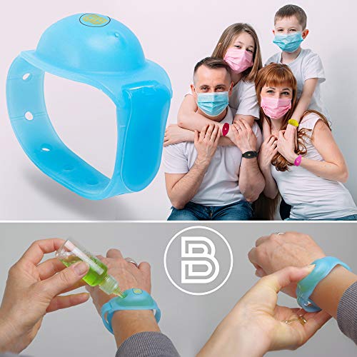 Pulsera desinfectante manos desinfectante porta gel para mujer niño hombre de silicona escuela trabajo recargable de viaje dispensador ajustable niños adultos 8 unidades multicolor