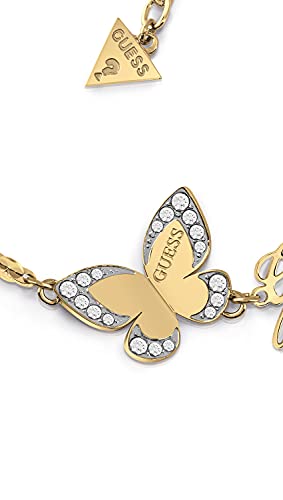 Pulsera Guess Love Butterfly acero inoxidable quirúrgico logo chapada oro UBB78050-S [AC1120]