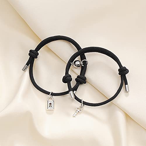 Pulseras Magnéticas de San Valentín para Parejas, Pulsera de Amistad, Juego de Pulseras Magnéticas de Amor para Amante Mujeres y Hombres, Regalo de Cumpleaños